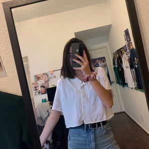 Short Sleeve Button Up Top